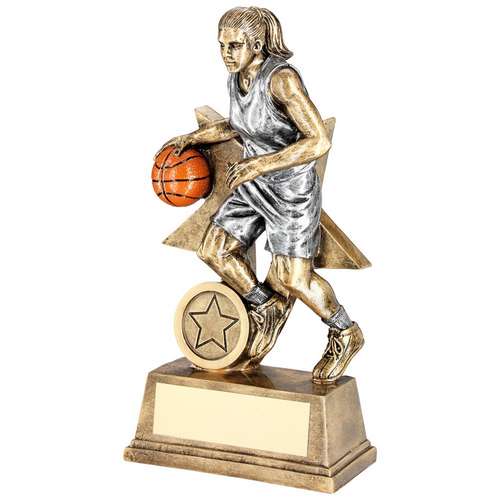 RF179 FEMALE BASKETBALL FIGURE TROPHY