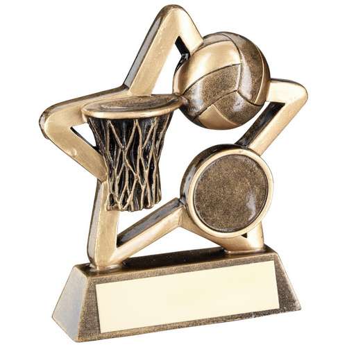 Brz/Gold Netball Mini Star Trophy