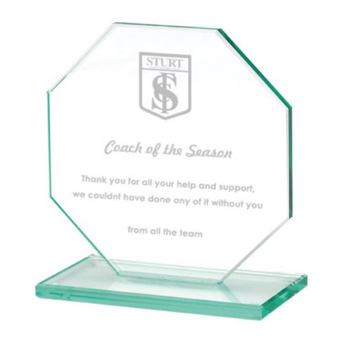 TP07-Football Octagon Glass Trophy
