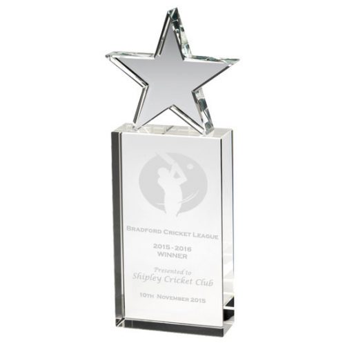 JB1800 Cricket Glass Star Trophy