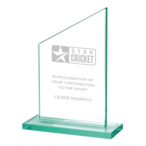 JBG401 Jade Glass Cricket Trophy