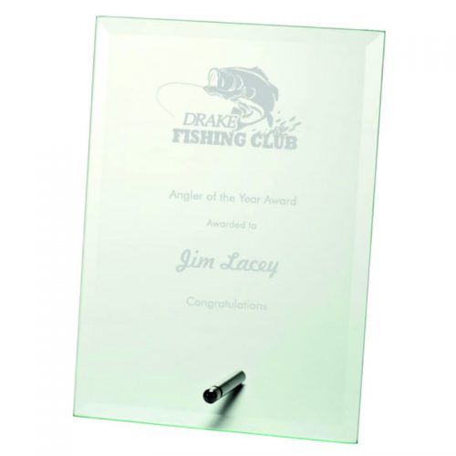 Rectangular Glass Fishing Trophy