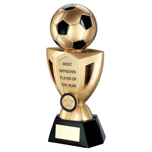 MOST IMPROVED FOOTBALL ON CUP TROPHY-10" HIGH