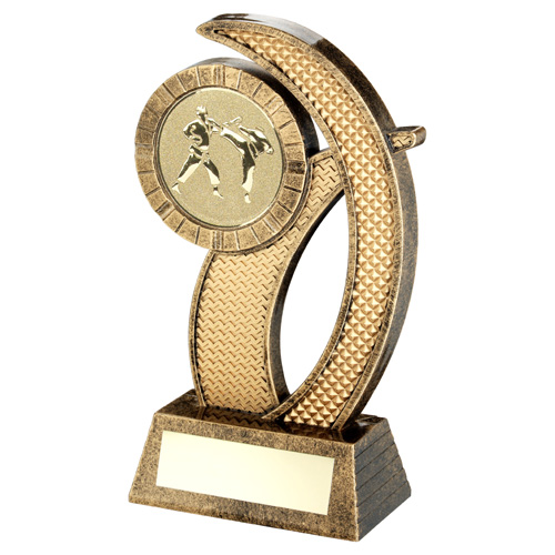 Martial Arts Gold Arched Weighted Plastic Trophy