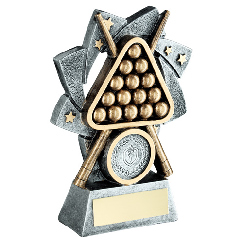 Snooker Ball & Cues Spiral Star Trophy
