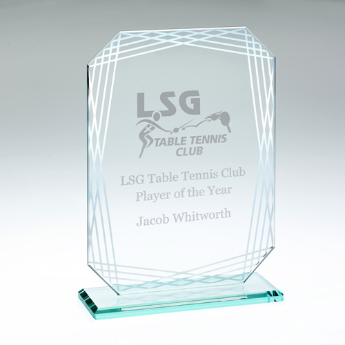 Table Tennis Economy Glass Rectangular Award