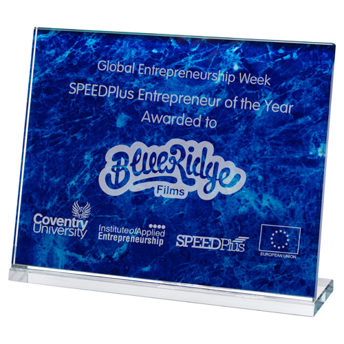 Blue Marble Backed Landscape Glass award